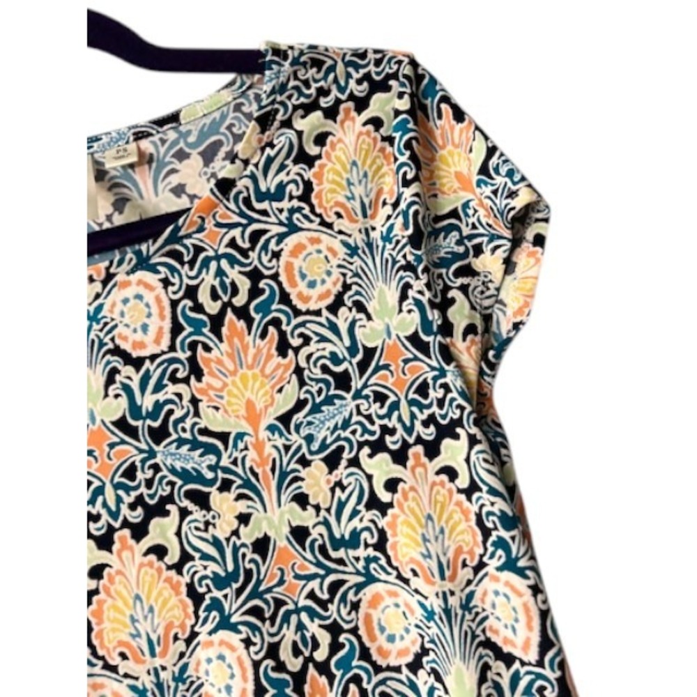 Ornate‎ Floral Motif PS Dress Geometric Artsy Boho Eclectic Resort Cruise Party - Picture 7 of 11